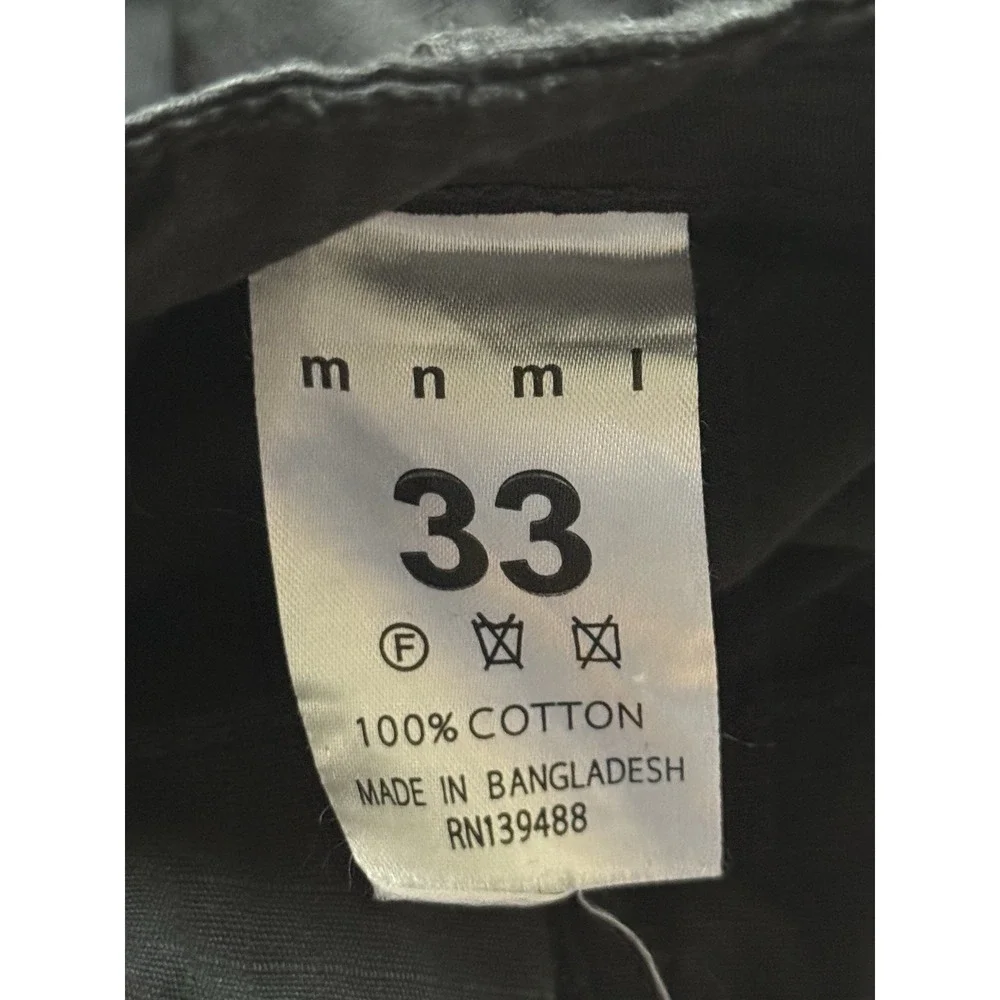 MNML‎ Cargo Pants Mens Size 33 Black Pockets Utility Streetwear Adjustable